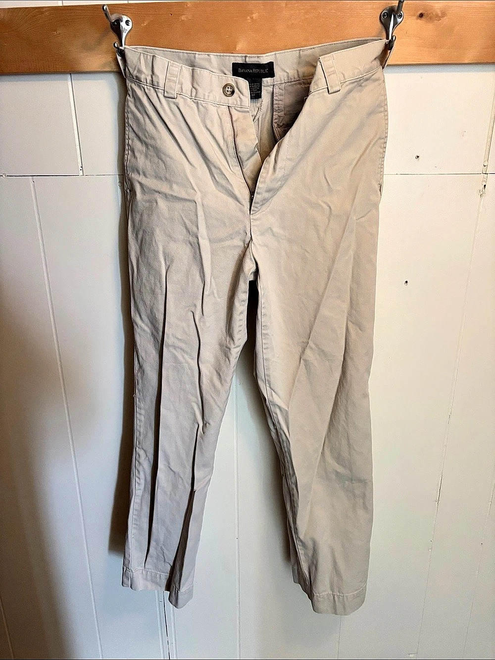 Banana Republic Cropped Cotton Pants in Beige Size 6R